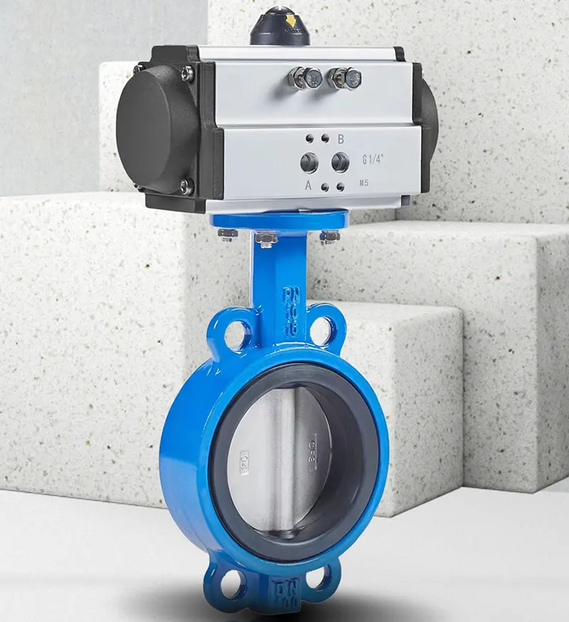 The EMPB-OCW pneumatic butterfly valve - a complete device, ready for flow control automation