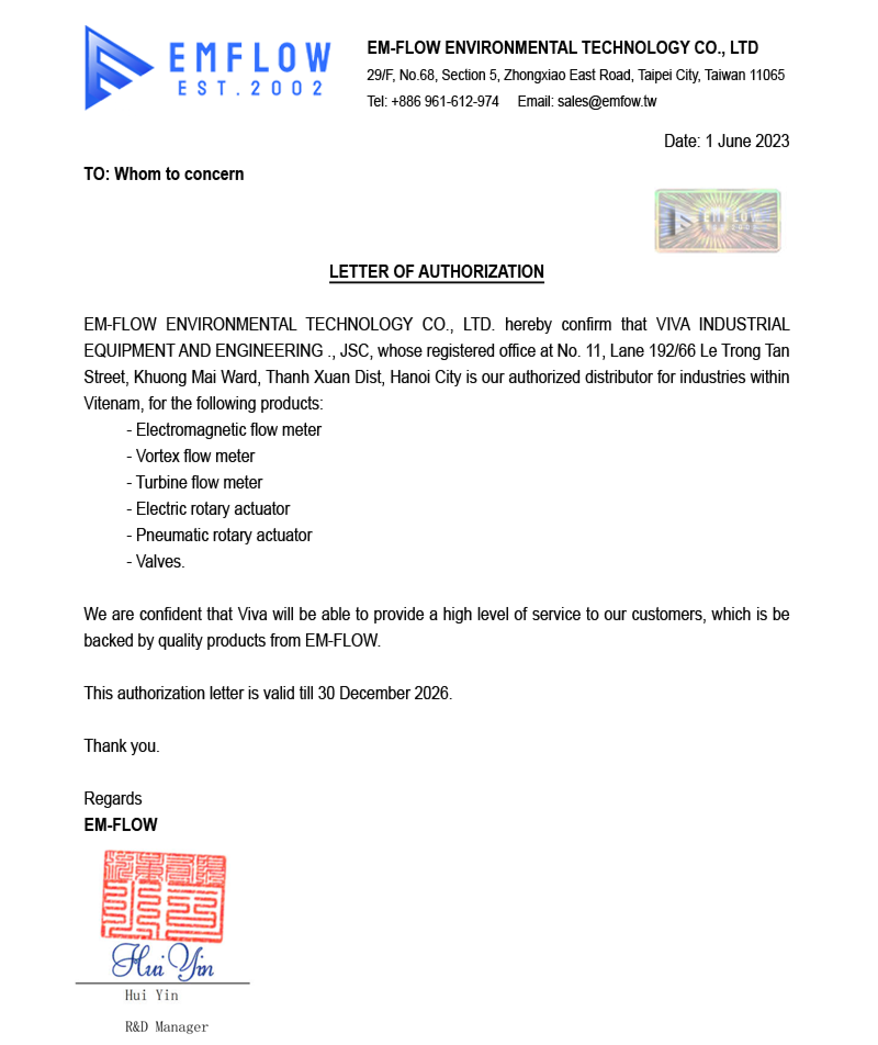 EM-Flow letter of authorization